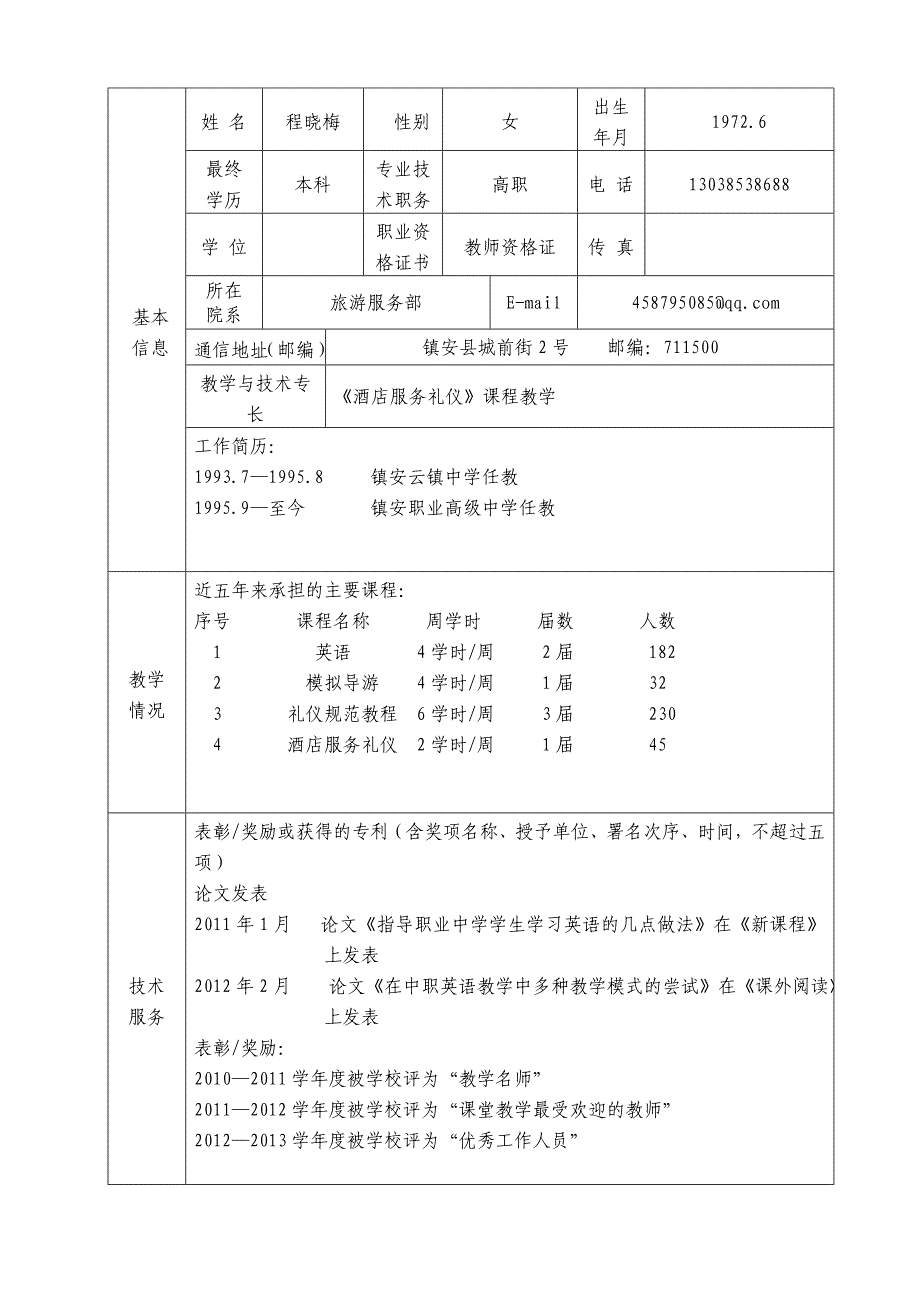 酒店服务礼仪申报书1_第3页