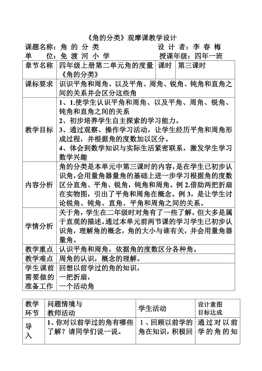 《角的分类》观摩课教学设计_第2页