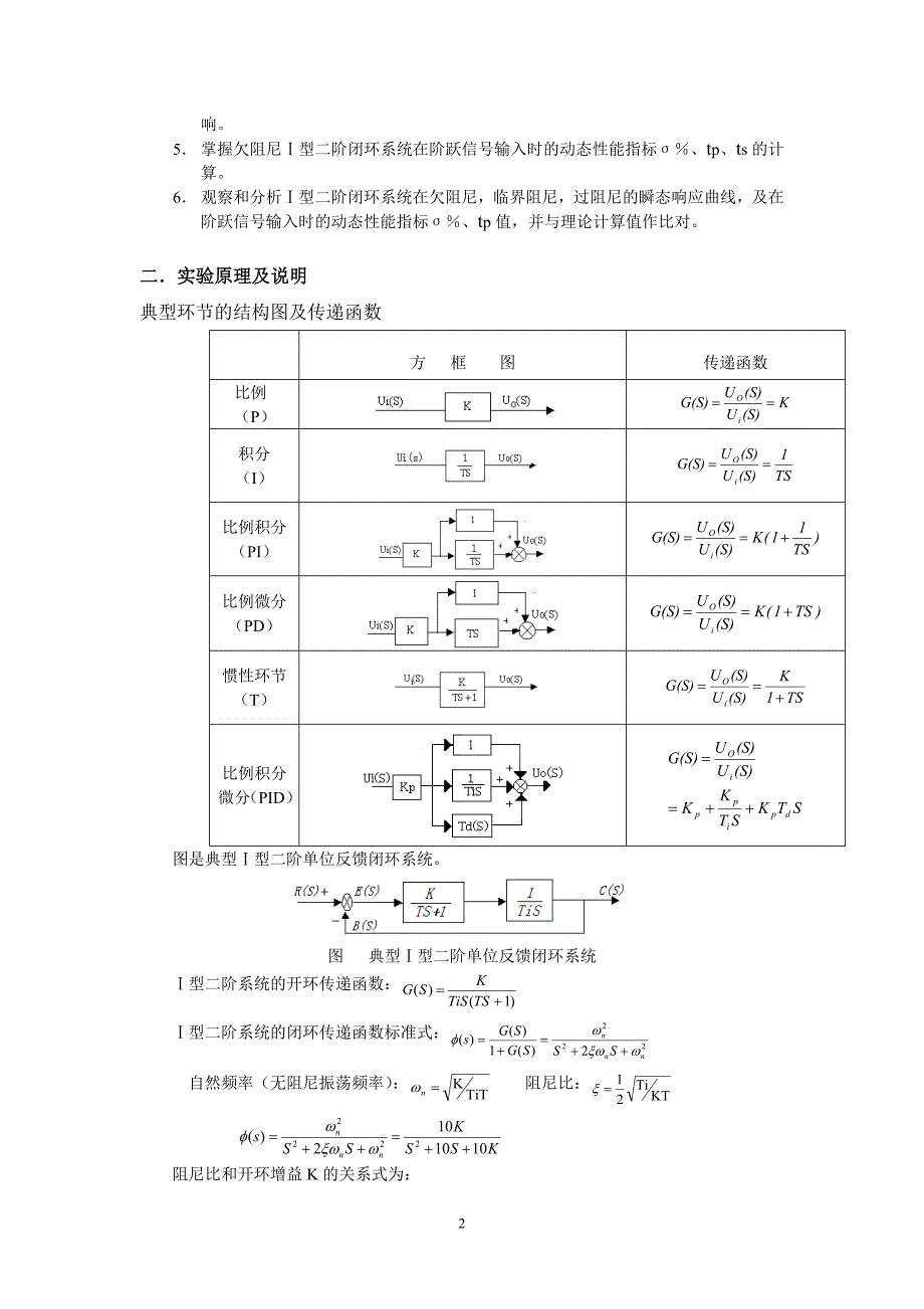 MATLAB的使用与典型环节的时域特性自动控制原理实验报告_第2页