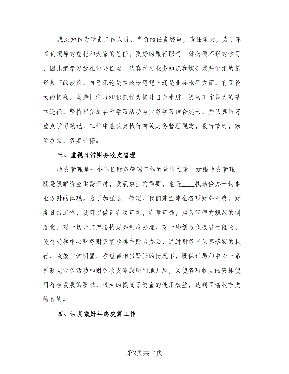 财务会计个人工作总结参考范文（四篇）.doc_第2页