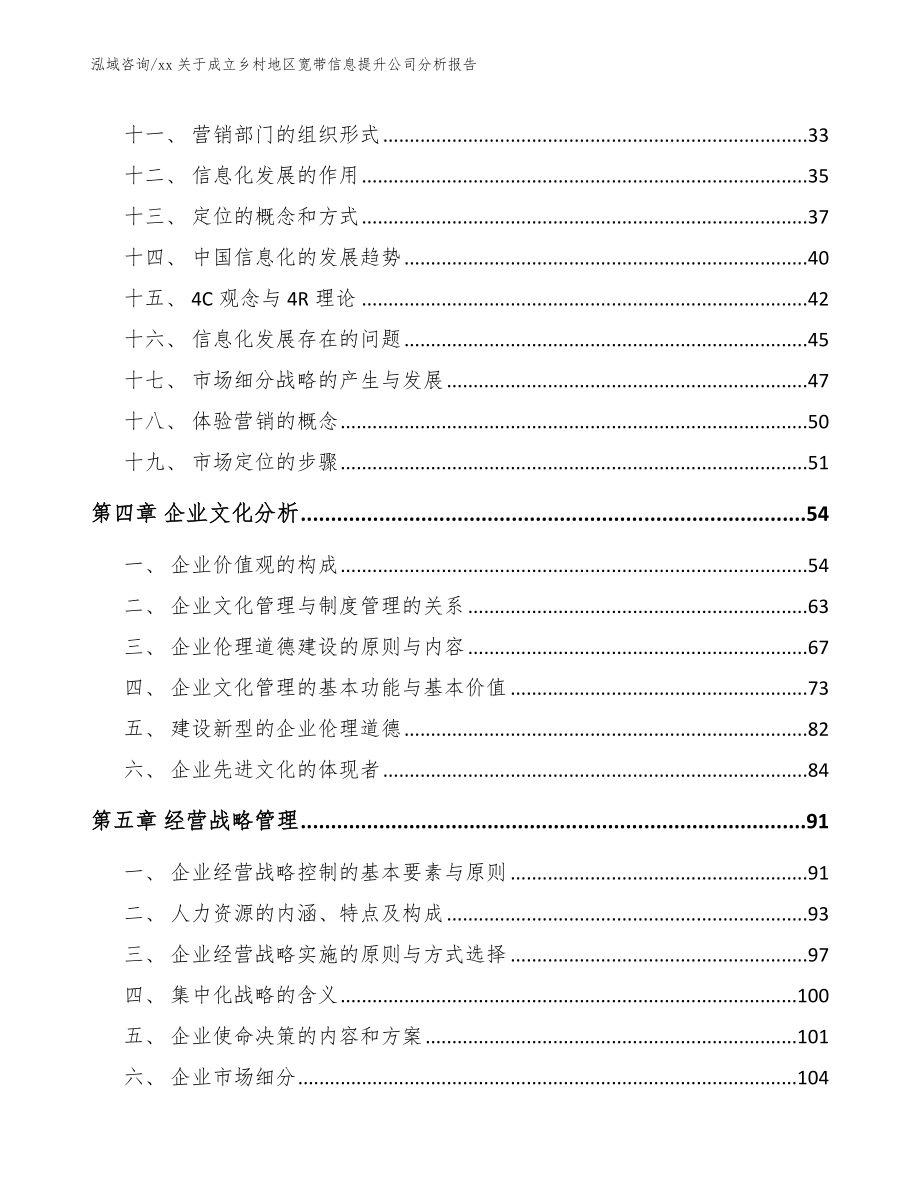 xx关于成立乡村地区宽带信息提升公司分析报告（模板）_第3页