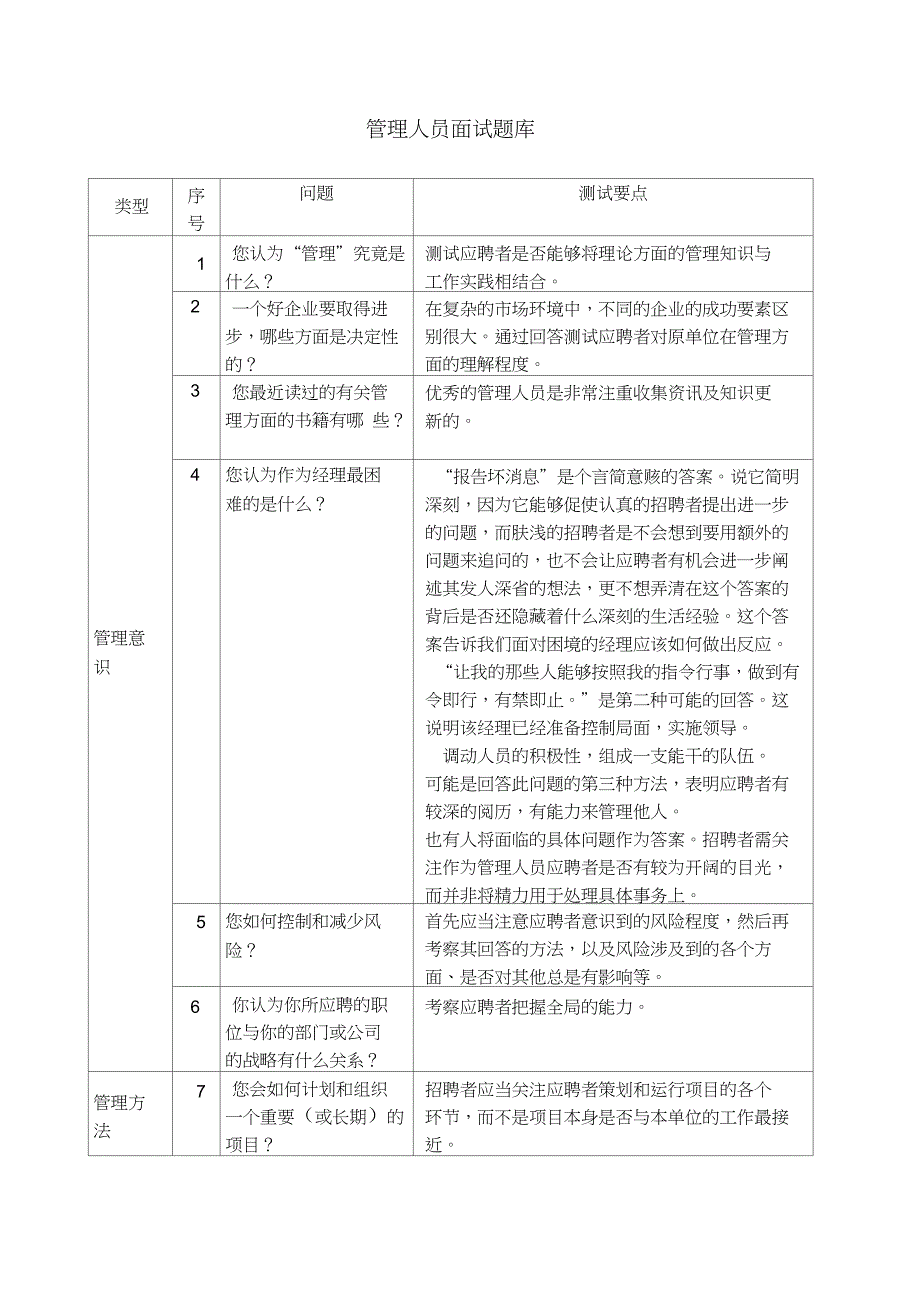 管理人员面试通用题库_第1页