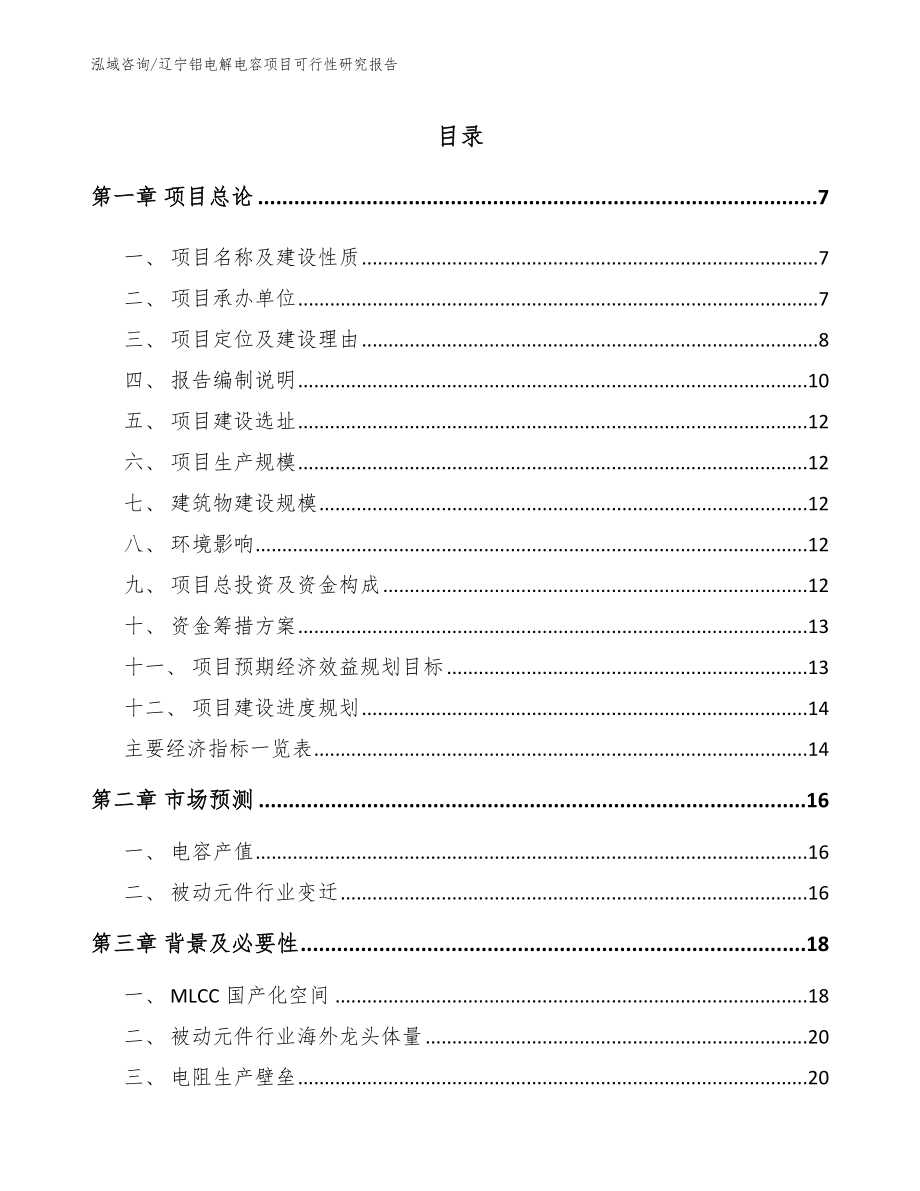 辽宁铝电解电容项目可行性研究报告_第1页