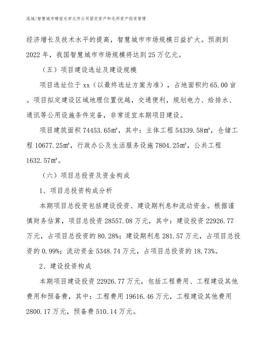 智慧城市精密光学元件公司固定资产和无形资产投资管理_第5页