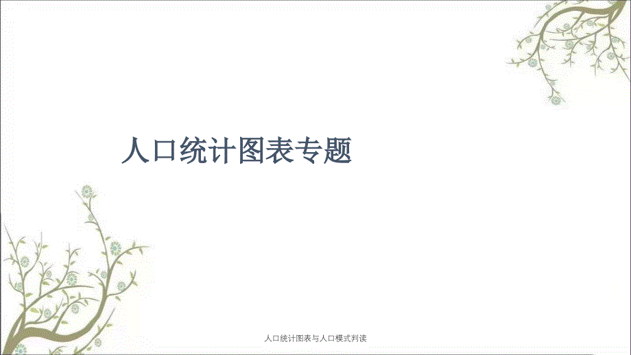 人口统计图表与人口模式判读_第1页