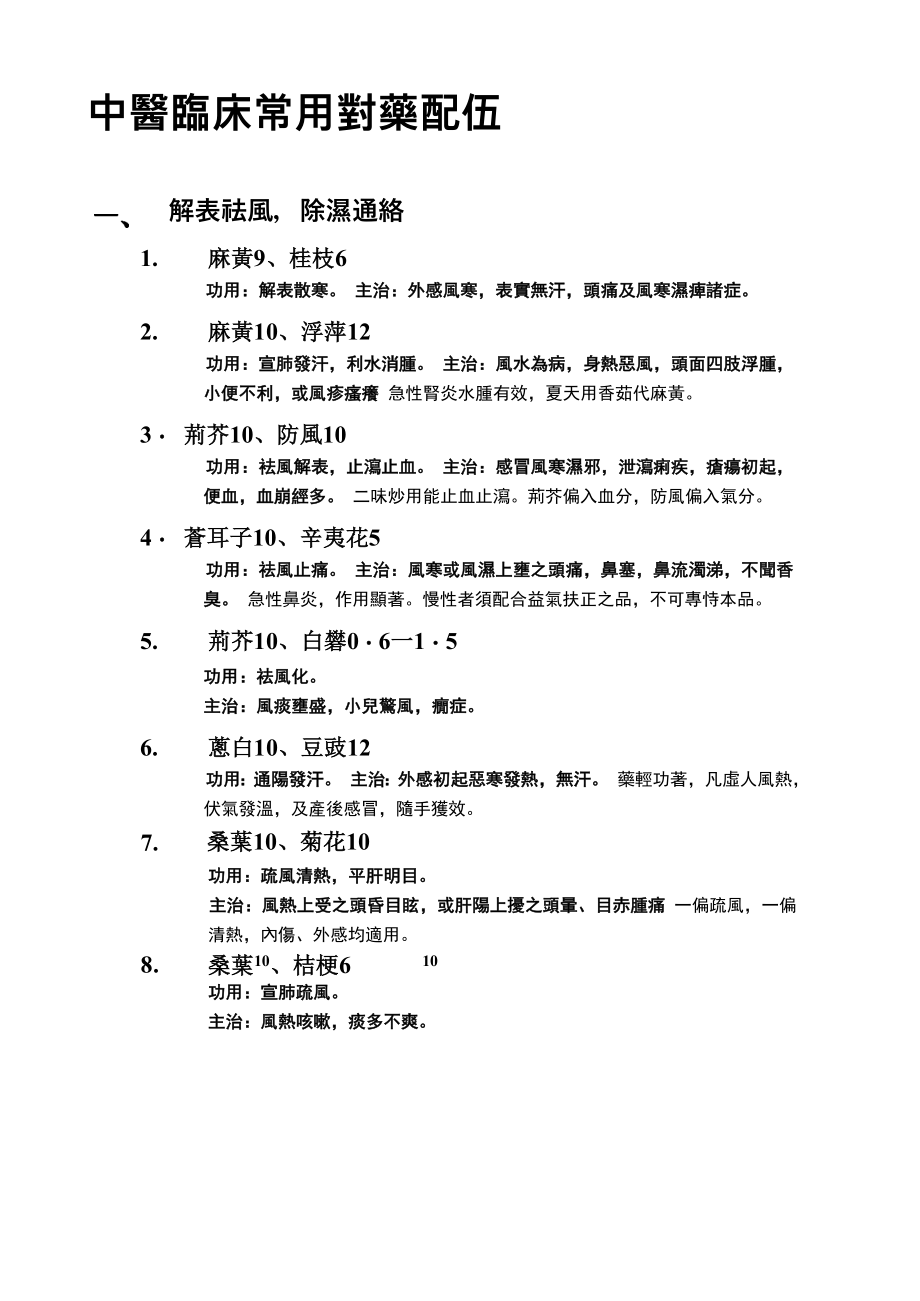 中医临床常用对药配伍_第1页