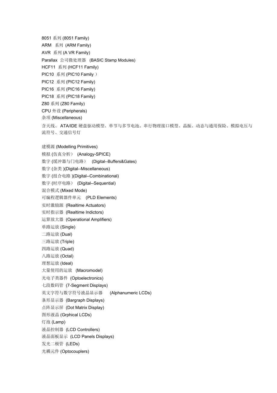 ISIS-7-Professional元件库列表及中英文对照整理版_第3页