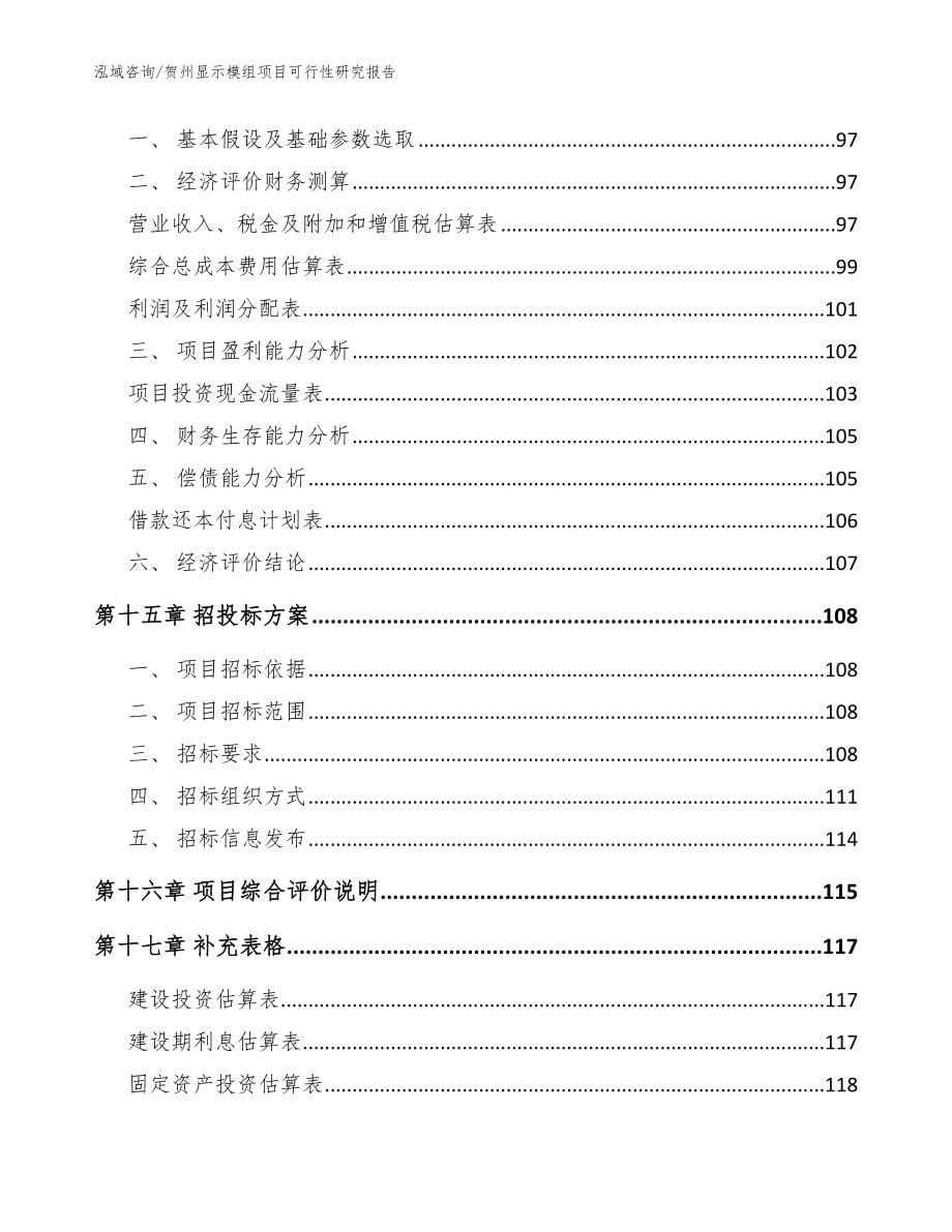 贺州显示模组项目可行性研究报告（范文模板）_第5页