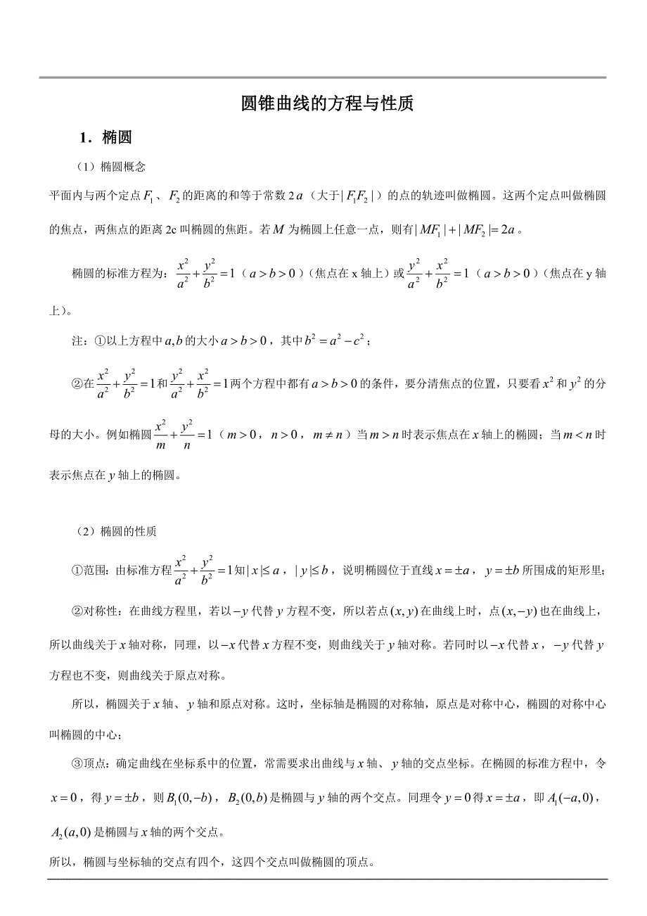 完美版圆锥曲线知识点总结 (2).doc_第1页