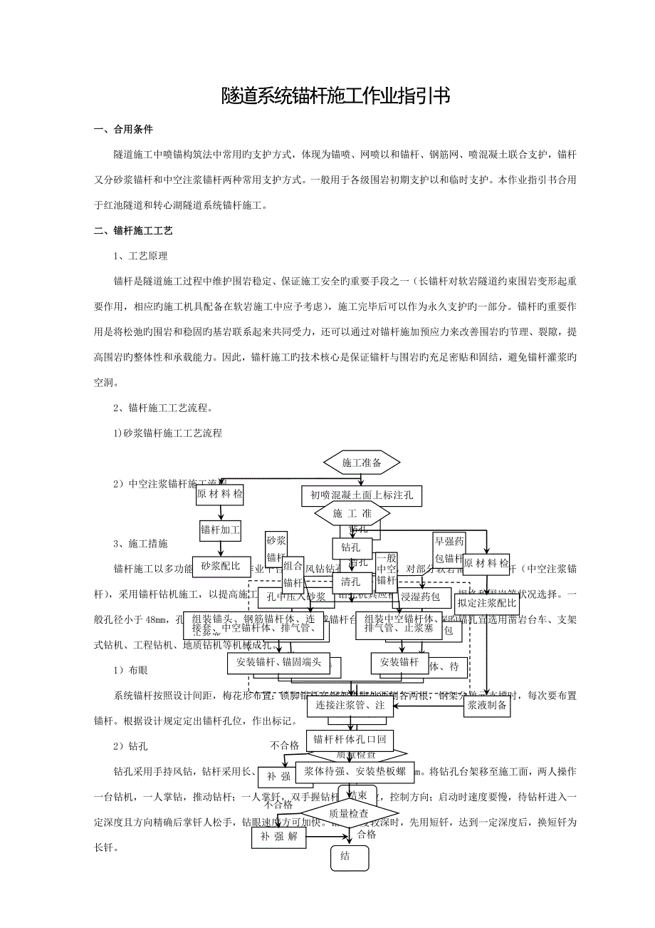 隧道系统锚杆施工作业指导书 (2)_第1页