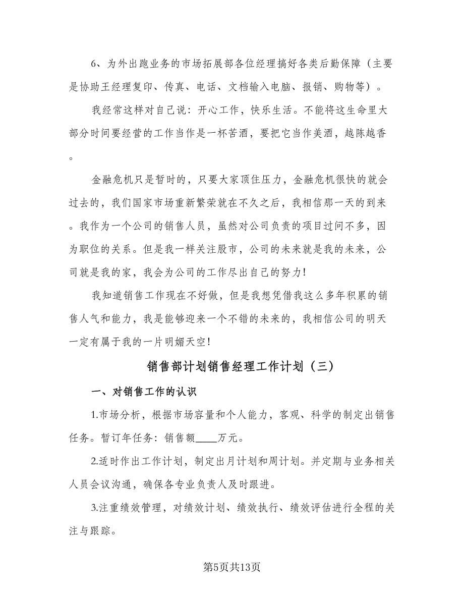 销售部计划销售经理工作计划（四篇）.doc_第5页