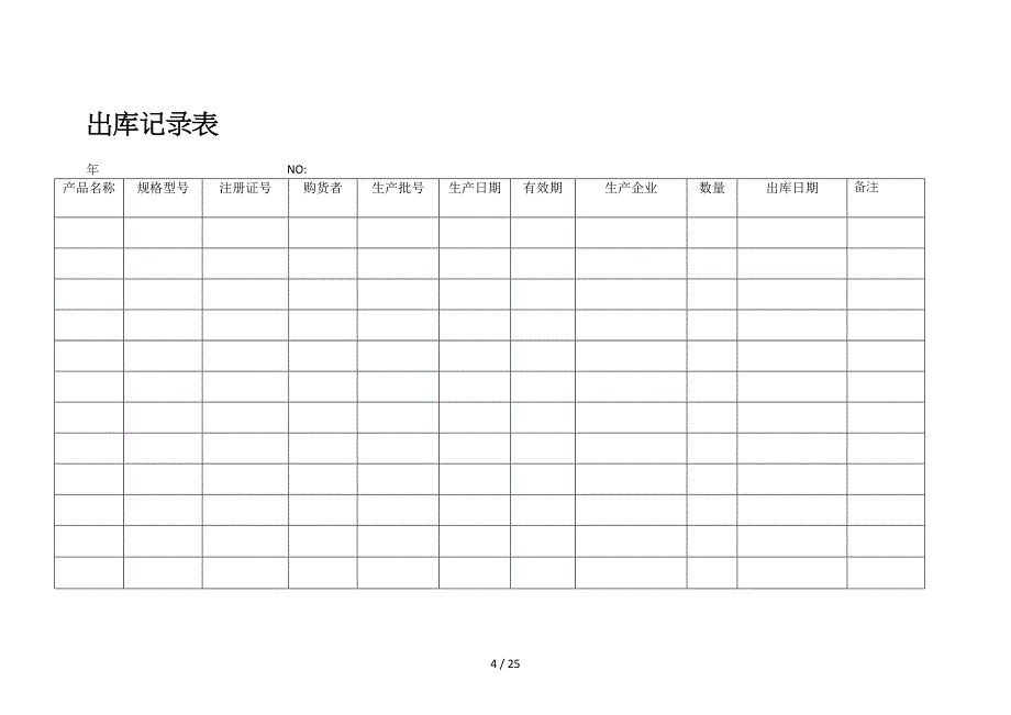 医疗器械记录表格_第4页