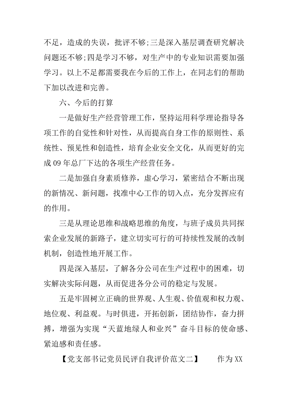 党员民评自我评价党支部书记_第4页