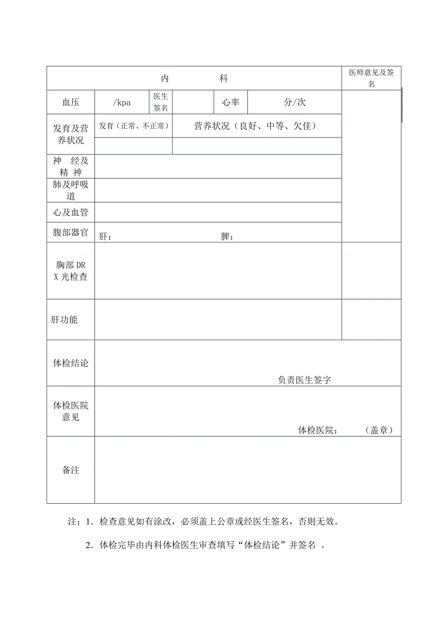 2020年征兵体检表_第2页