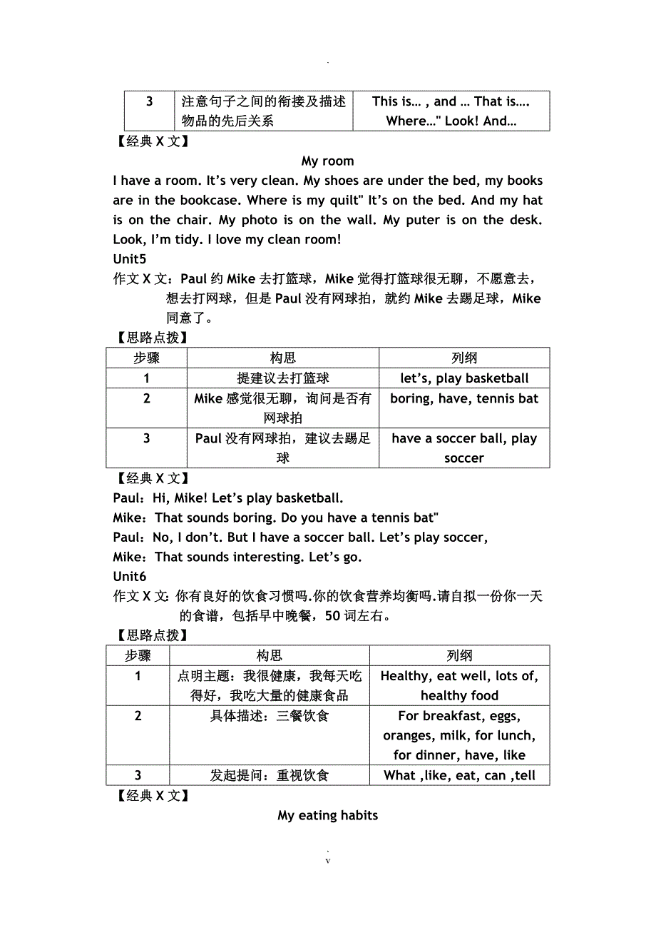 新目标七年级上册每单元英语作文范文_第4页