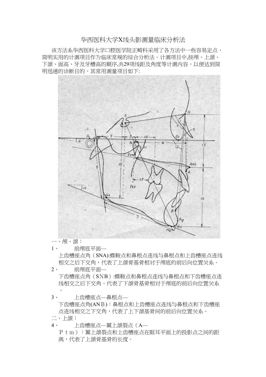 华西医科大学X线头影测量临_第1页