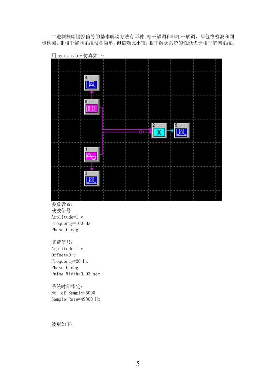 现代通信原理课程设计报告基于Systemview的数字频带传输系统的仿真_第5页