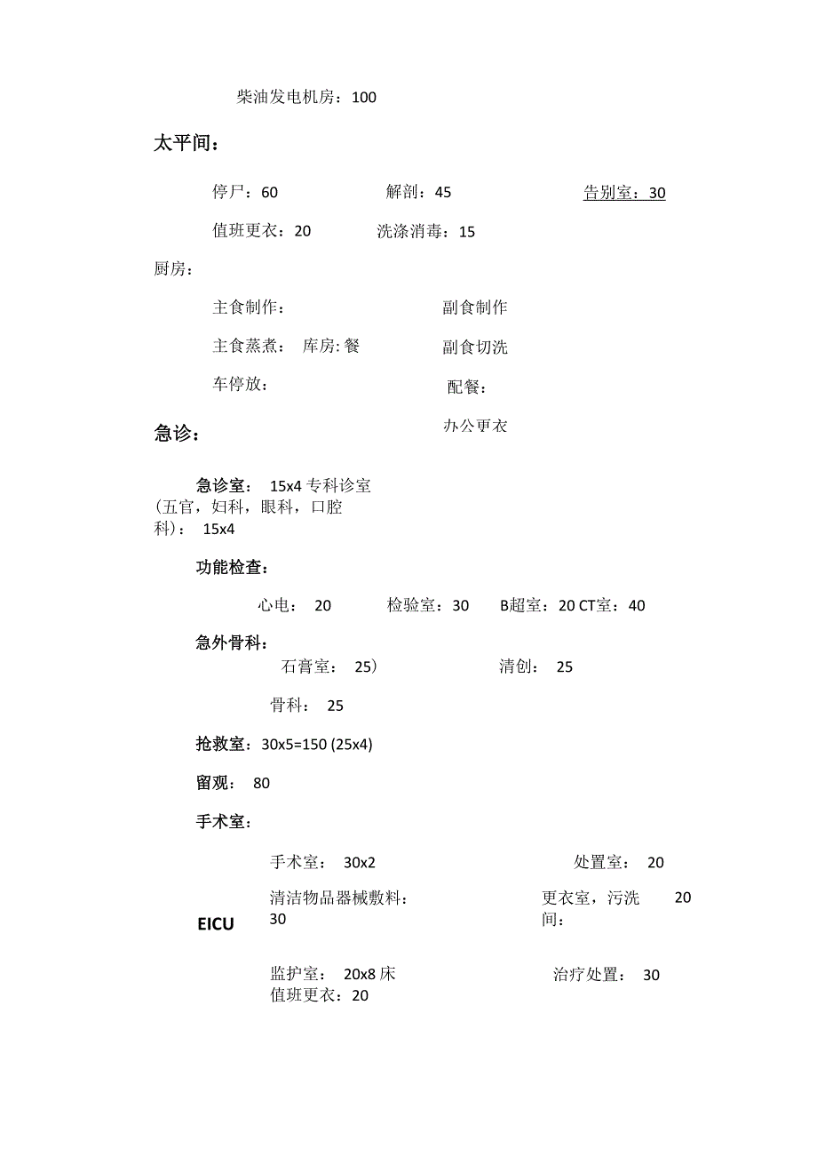 医院功能面积整理_第2页