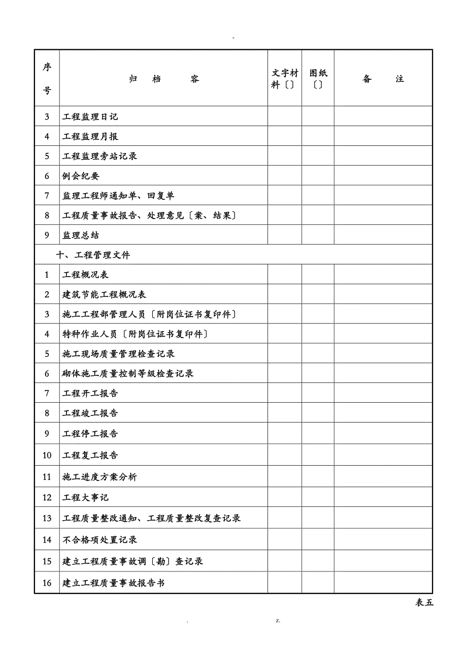 房建工程文件归档内容及顺序表_第4页