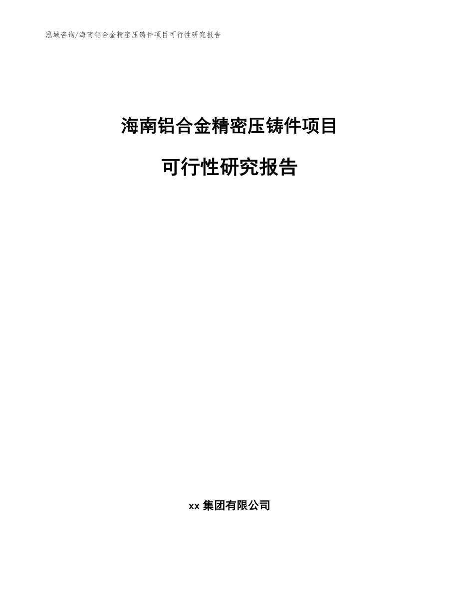 海南铝合金精密压铸件项目可行性研究报告【模板】_第1页