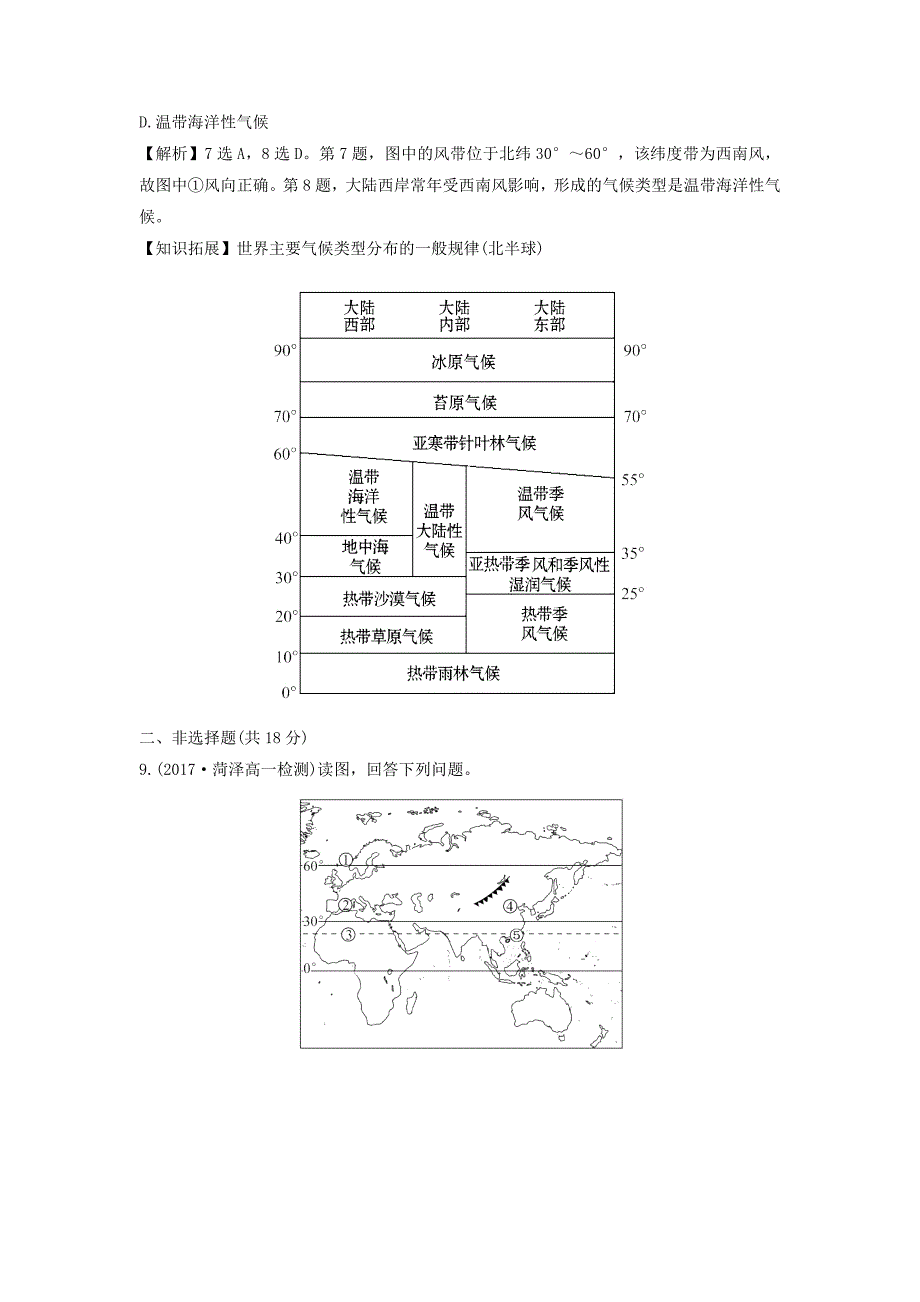 精修版地理人教版必修1习题：第2章地球上的大气 提升训练2.2B Word版含解析_第4页