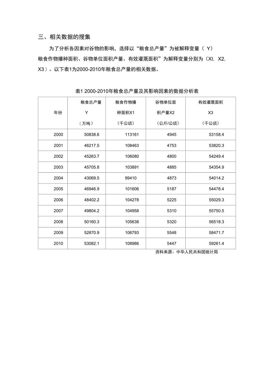 中国粮食产量多因素分析_第5页