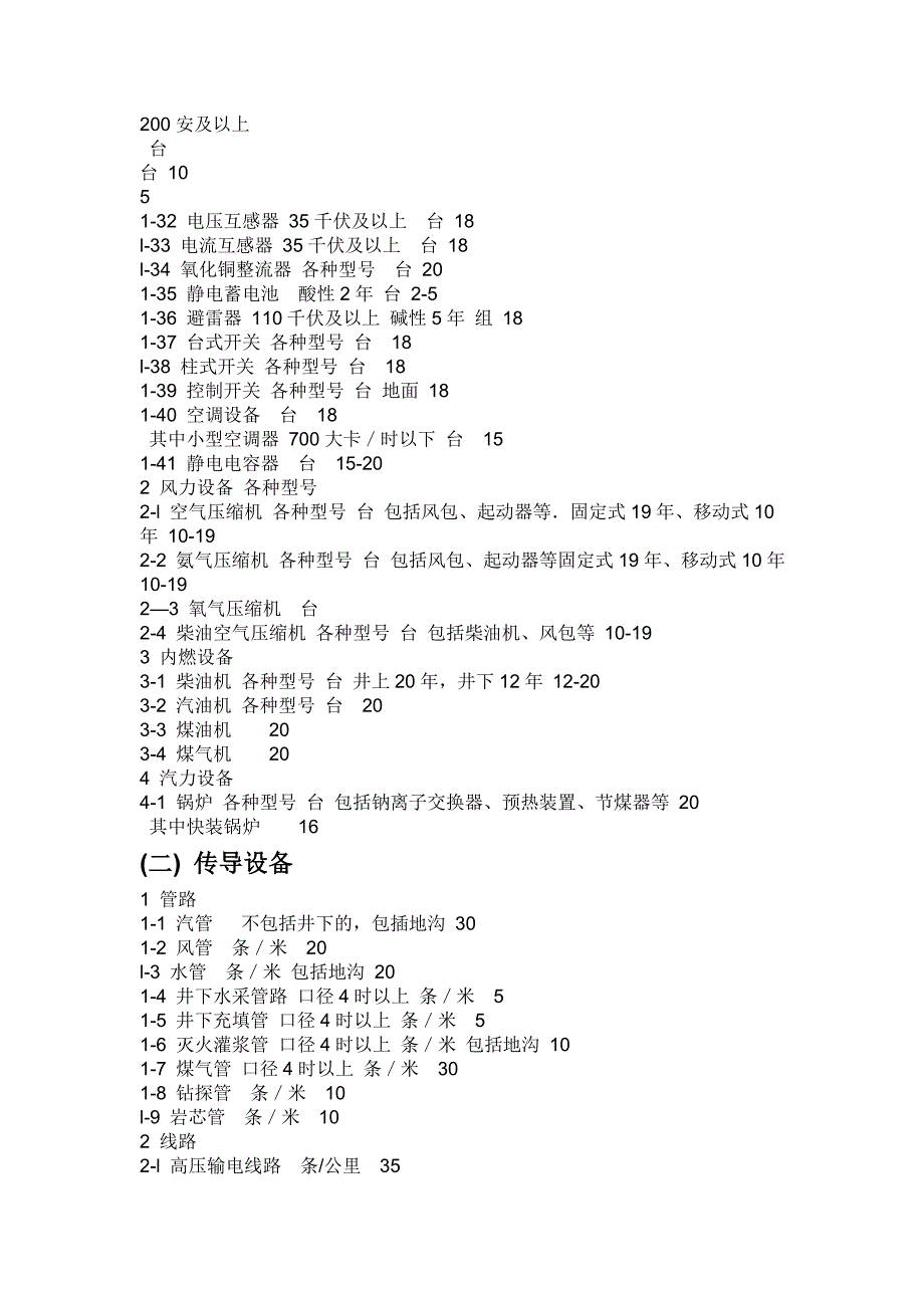 煤矿机械设备折旧年限_第2页