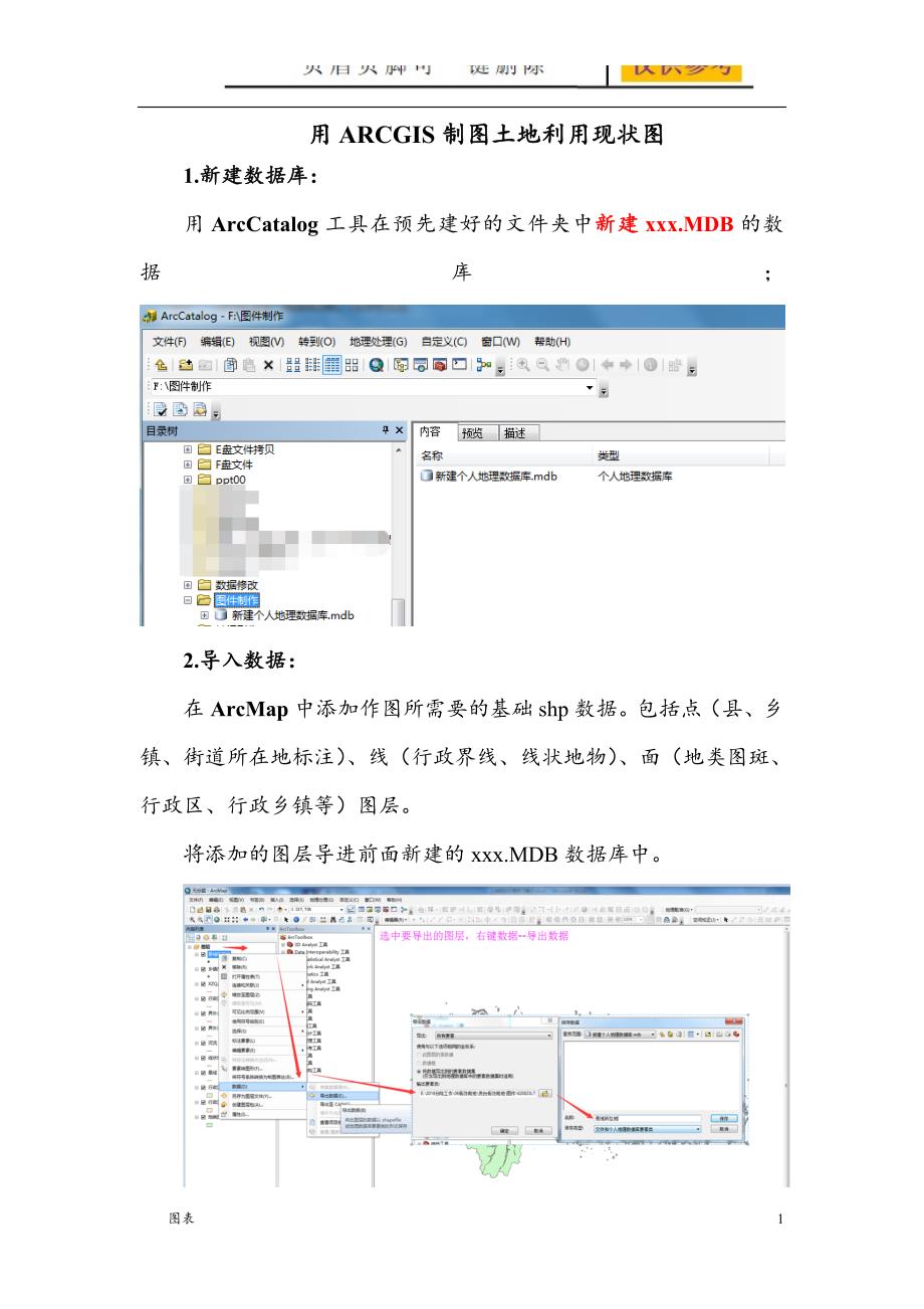 利用ArcGIS制作土地利用现状图流程严选材料_第1页