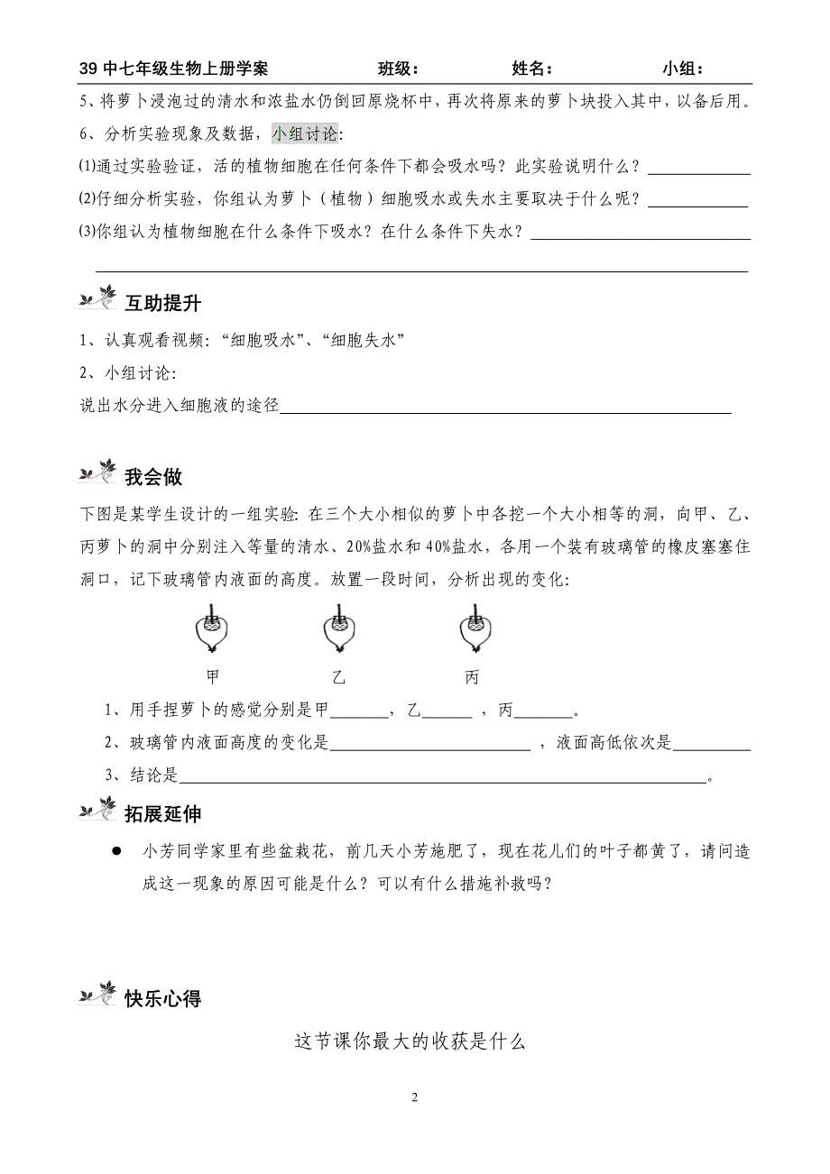 吸收作用学案_第2页