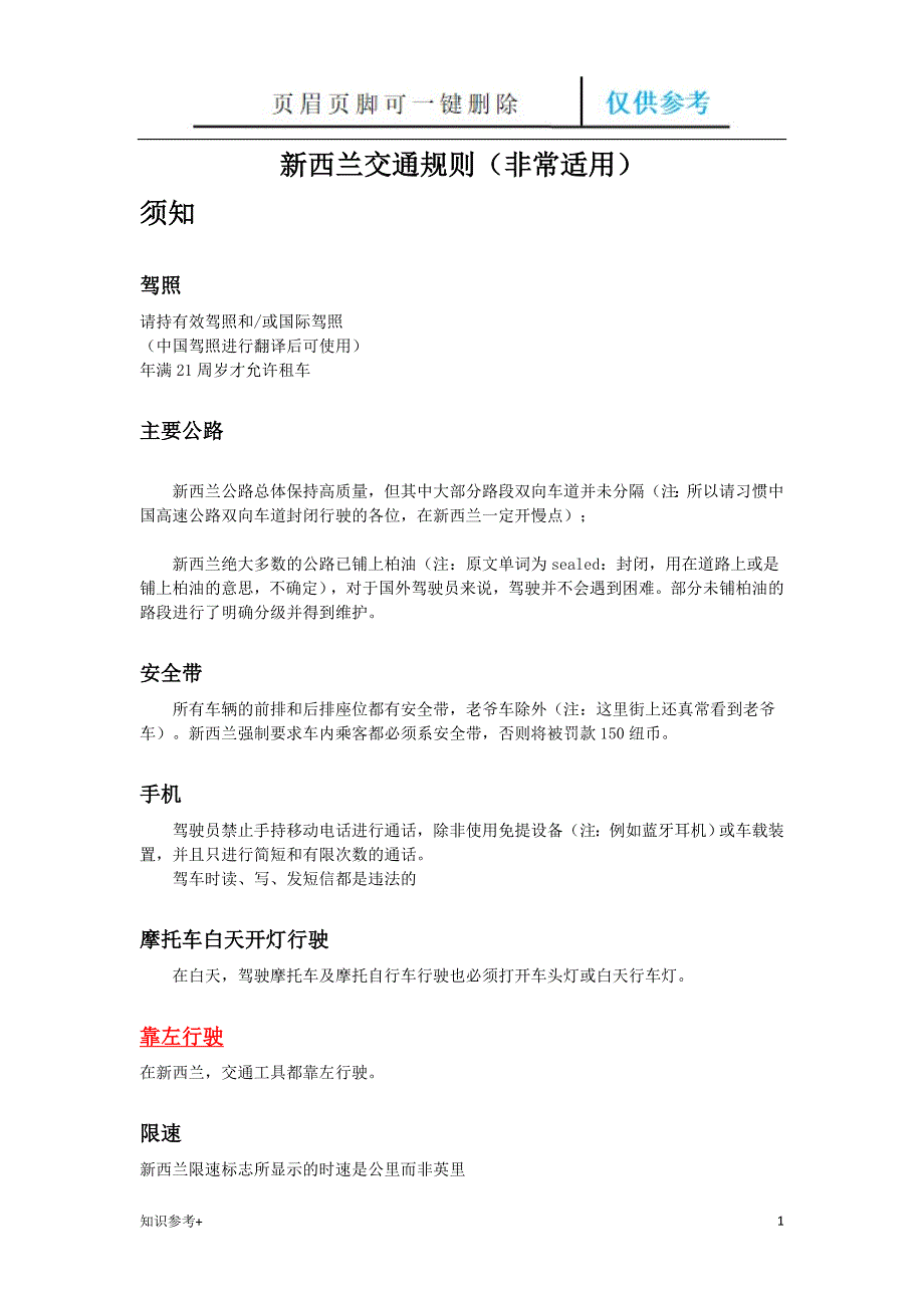 新西兰交通规则非常适用借鉴类别_第1页