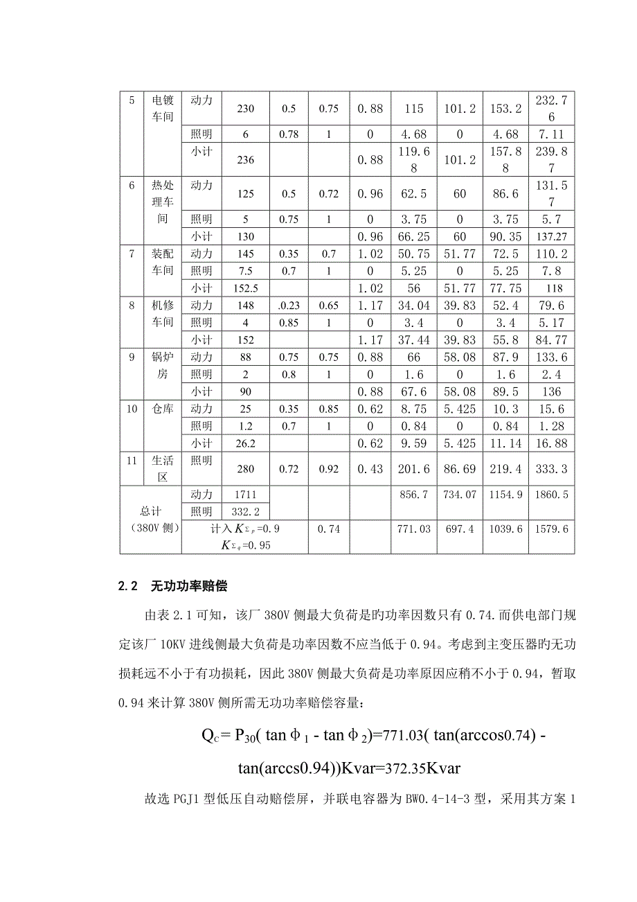 机械厂降压变电所的电气设计_第5页