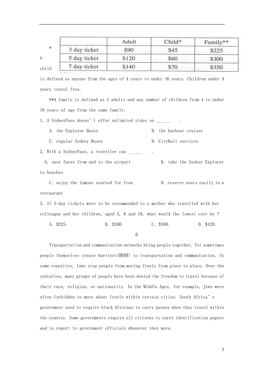 甘肃省兰州市第一中学2018-2019学年高一英语下学期期末考试试题_第2页