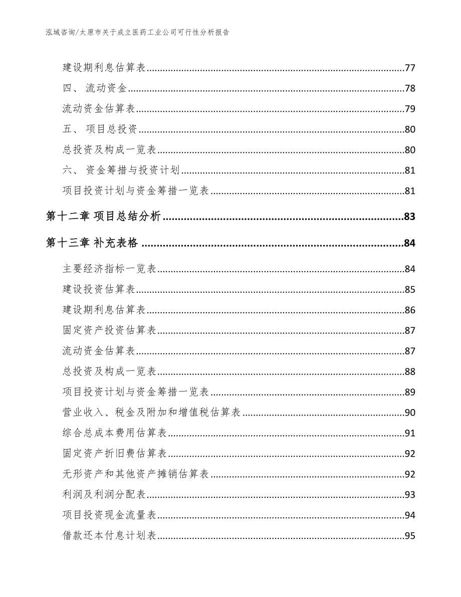 太原市关于成立医药工业公司可行性分析报告参考范文_第5页