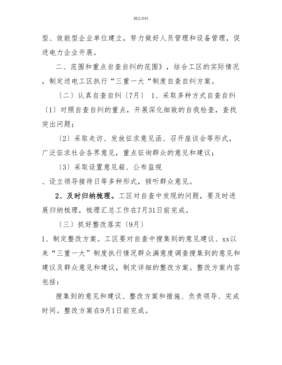 执行三重一大制度自查自纠方案_第2页