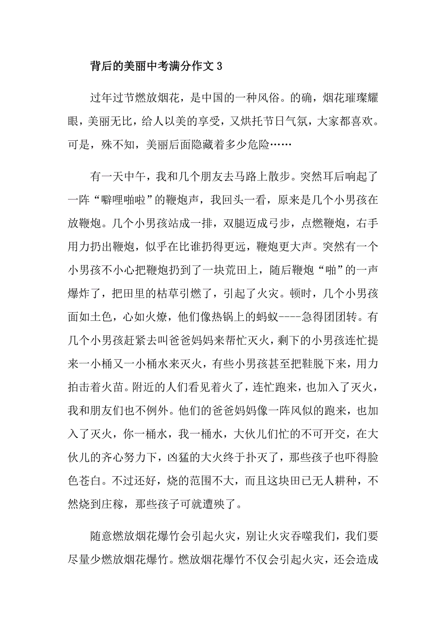 背后的美丽中考满分作文_第4页