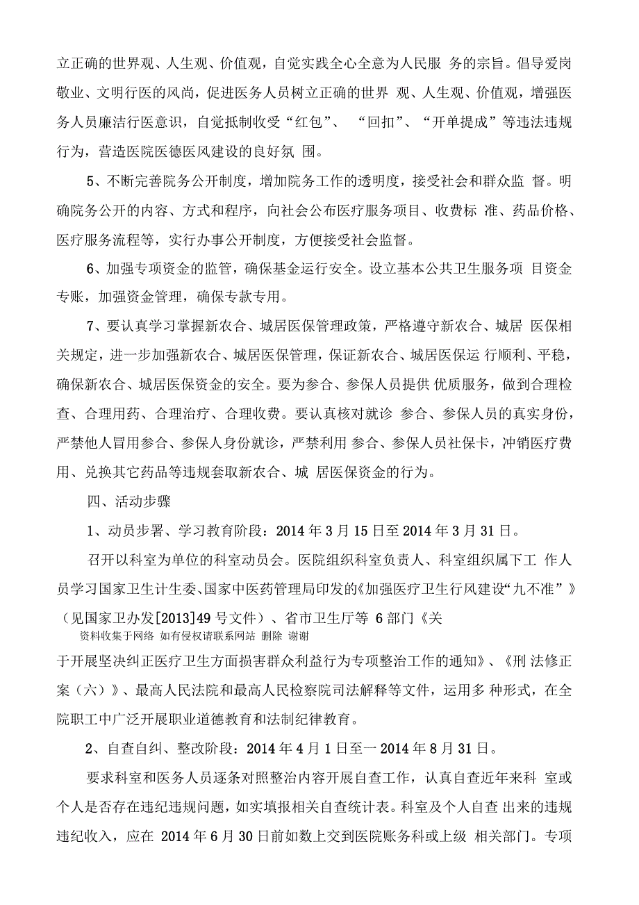 开展纠正医药购销和医疗服务中不正之风专项治理活动方案_第3页