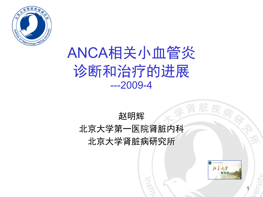 ANCA相关小血管炎诊断和治疗进展ppt课件_第1页