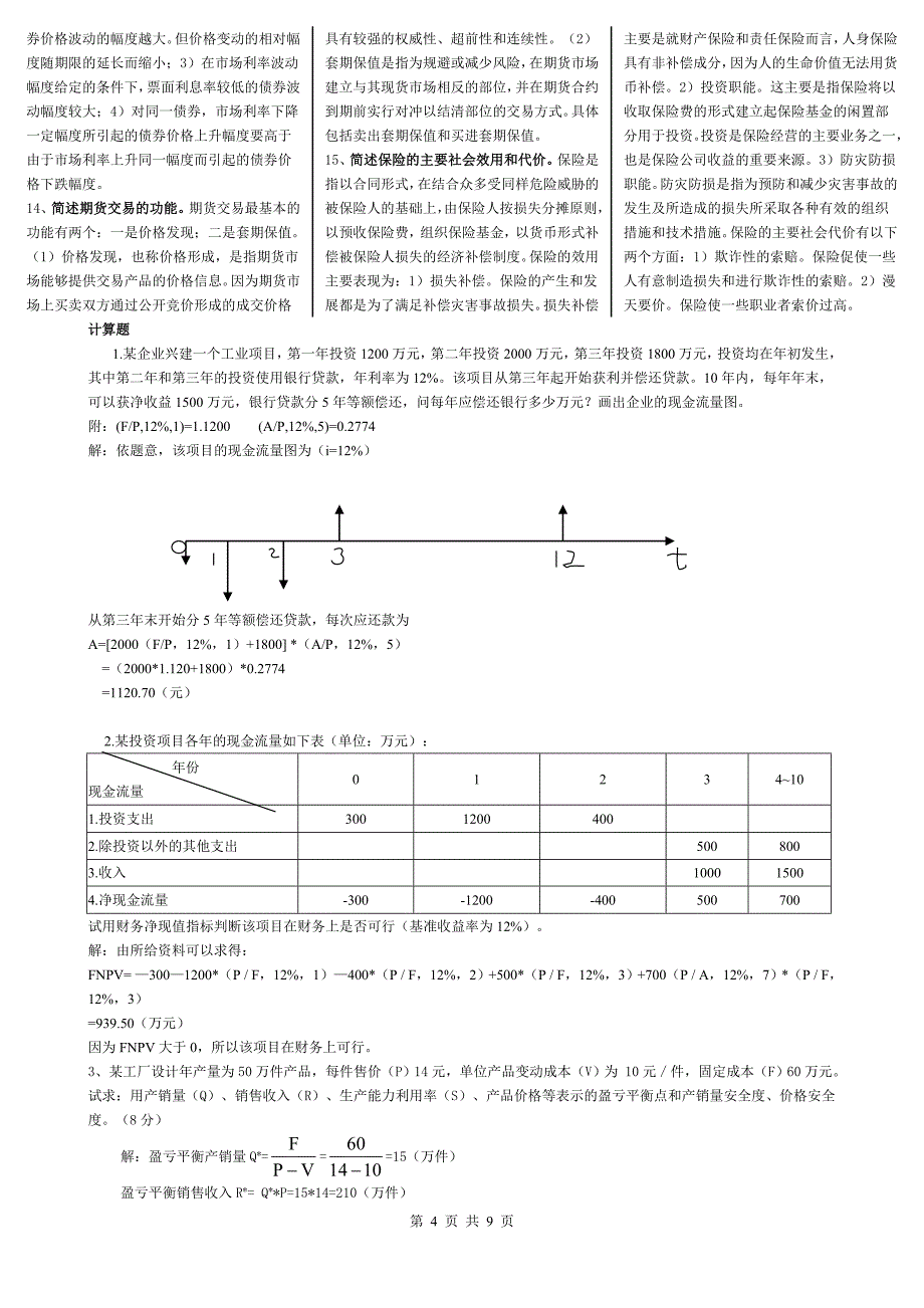 最新电大专科投资分析考试小抄（打印版）_第4页