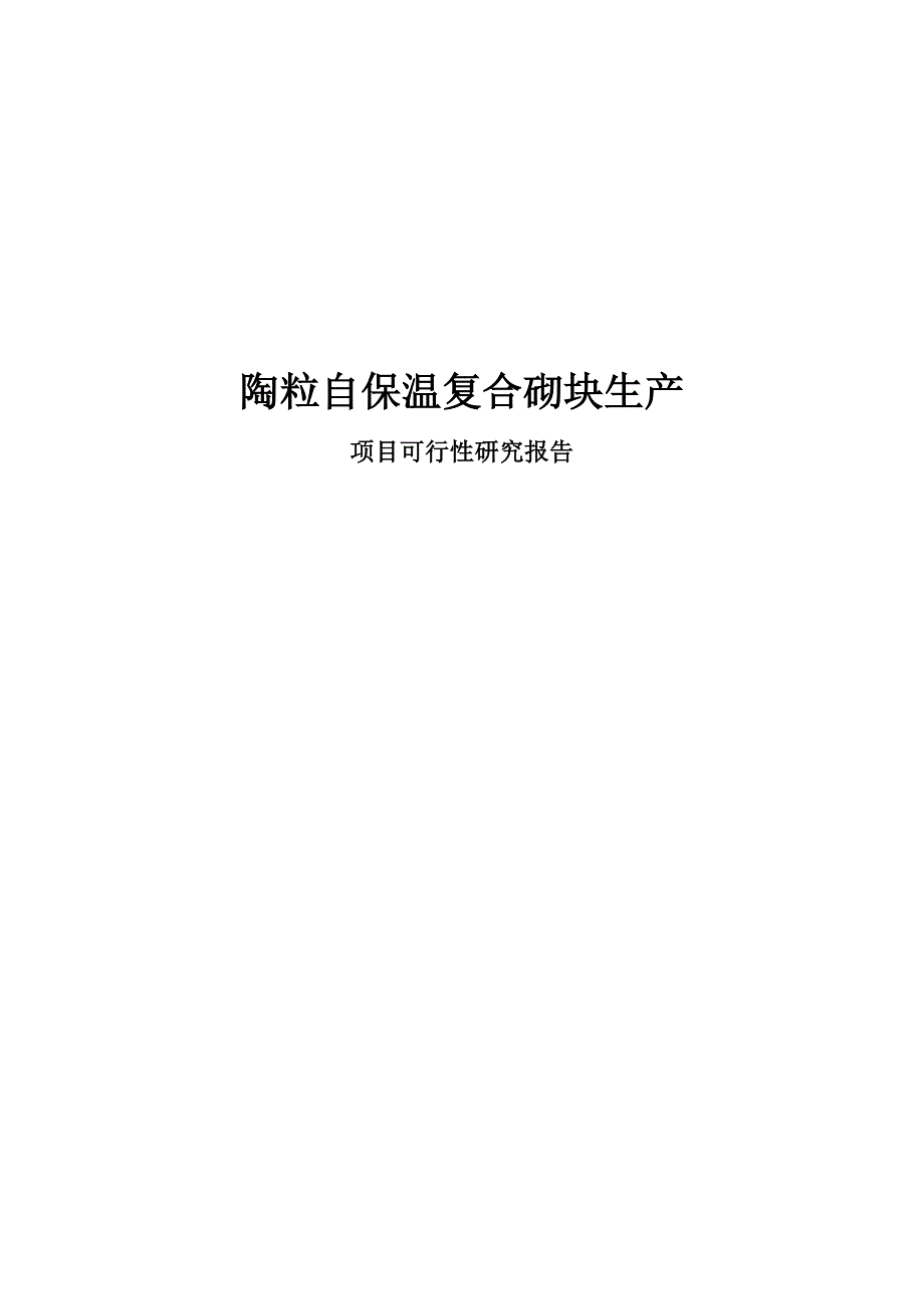 陶粒自保温复合砌块生产项目可行性报告.doc_第1页