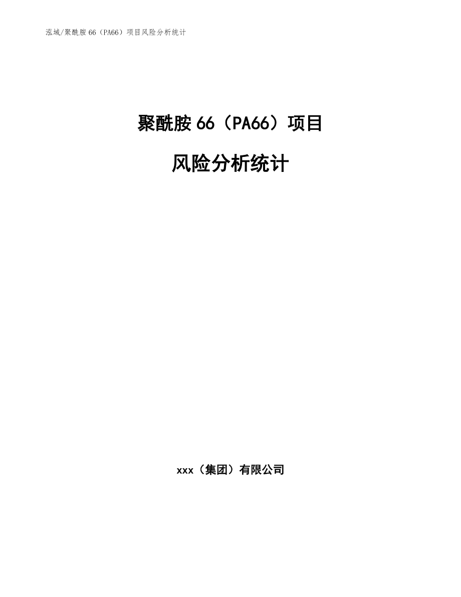 聚酰胺66（PA66）项目风险分析统计【范文】_第1页