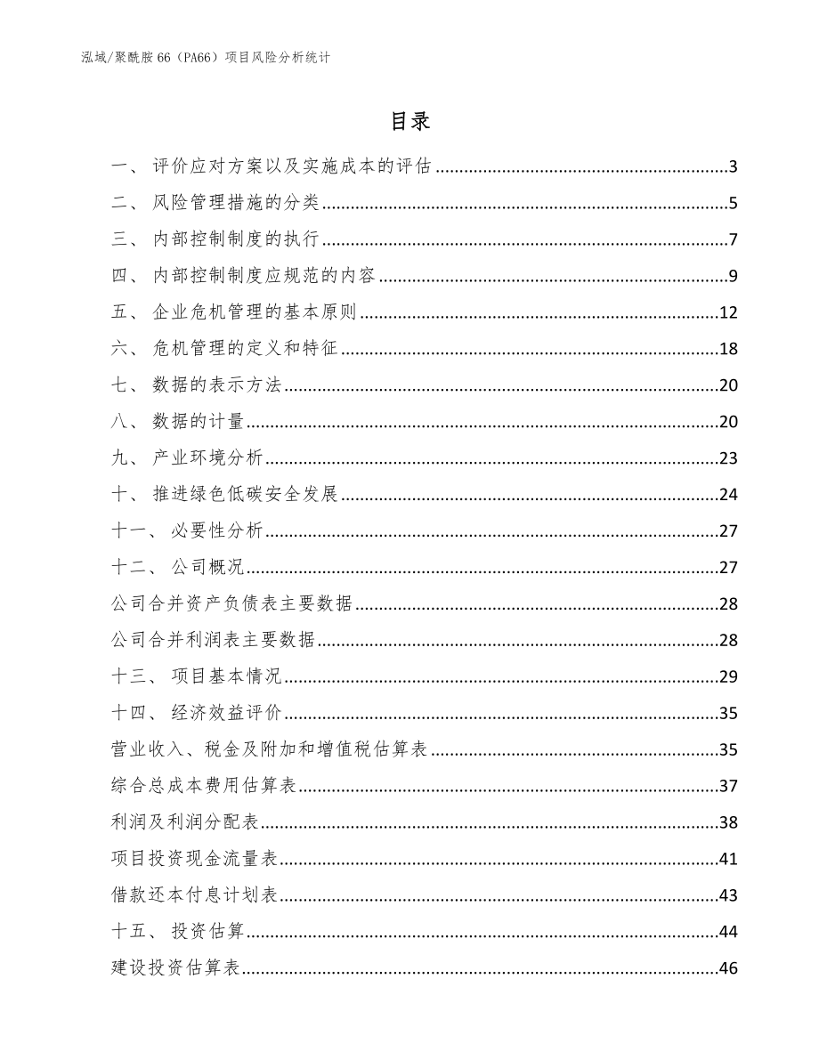 聚酰胺66（PA66）项目风险分析统计【范文】_第2页