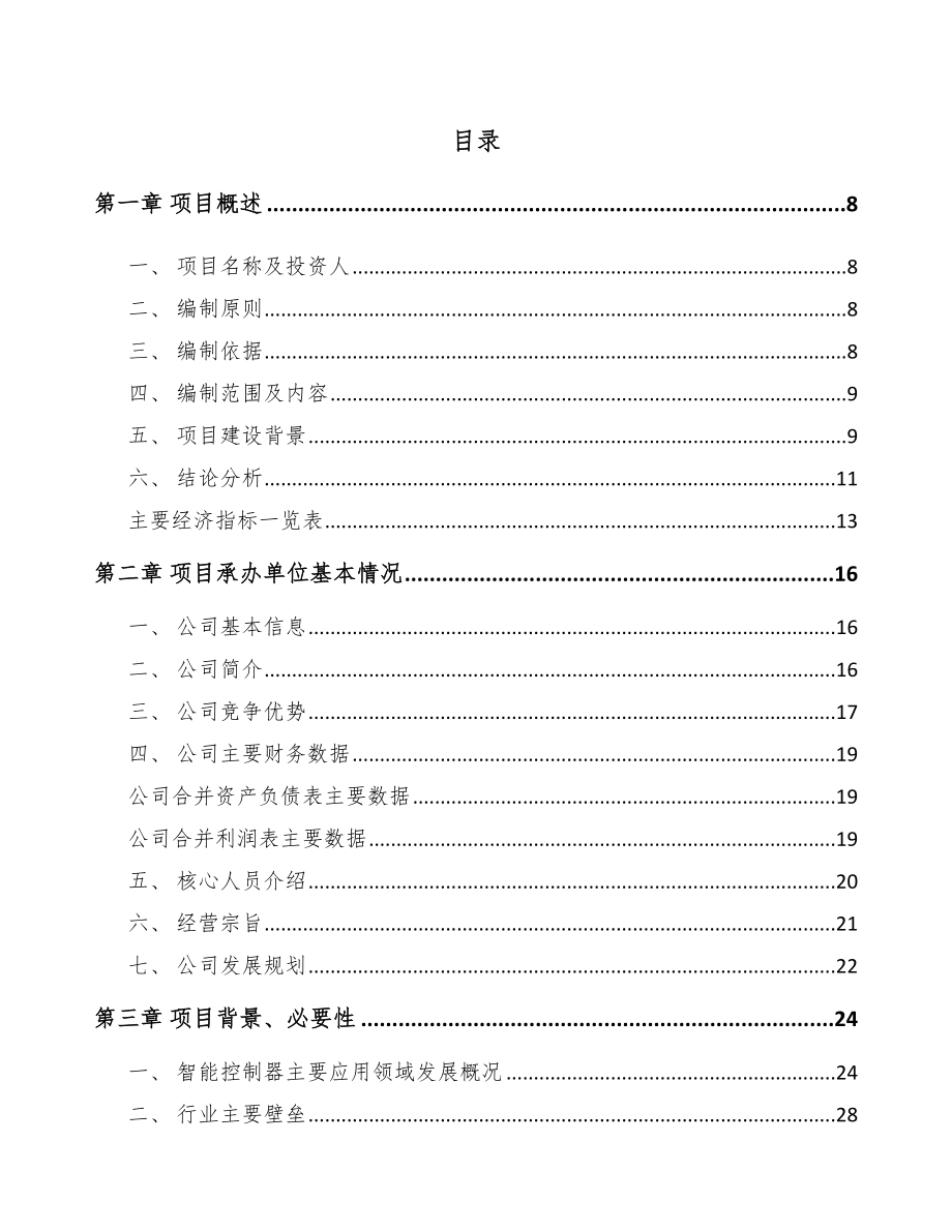 济宁控制器项目可行性研究报告_第1页