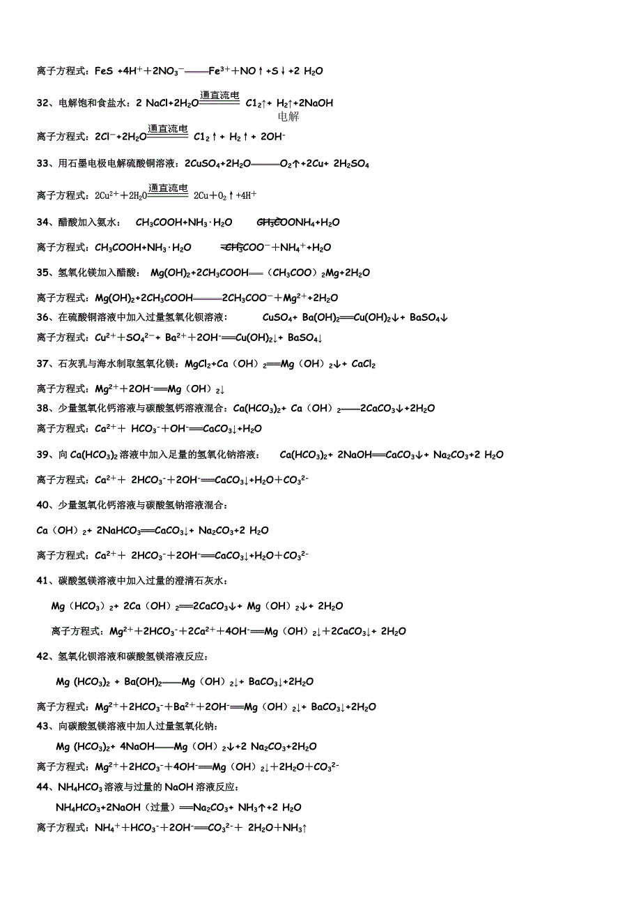 最新高中化学离子方程式大全优秀名师资料_第3页