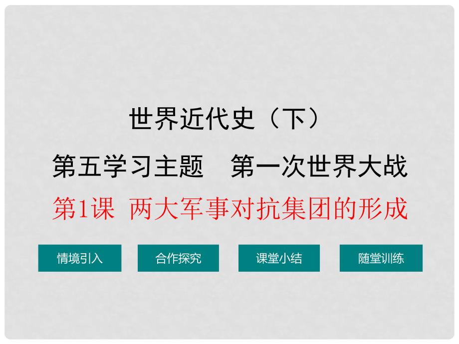 九年级历史下册 世界近代史（下）第五学习主题 第一次世界大战 第1课 两大军事对抗集团的形成教学课件1 川教版_第1页