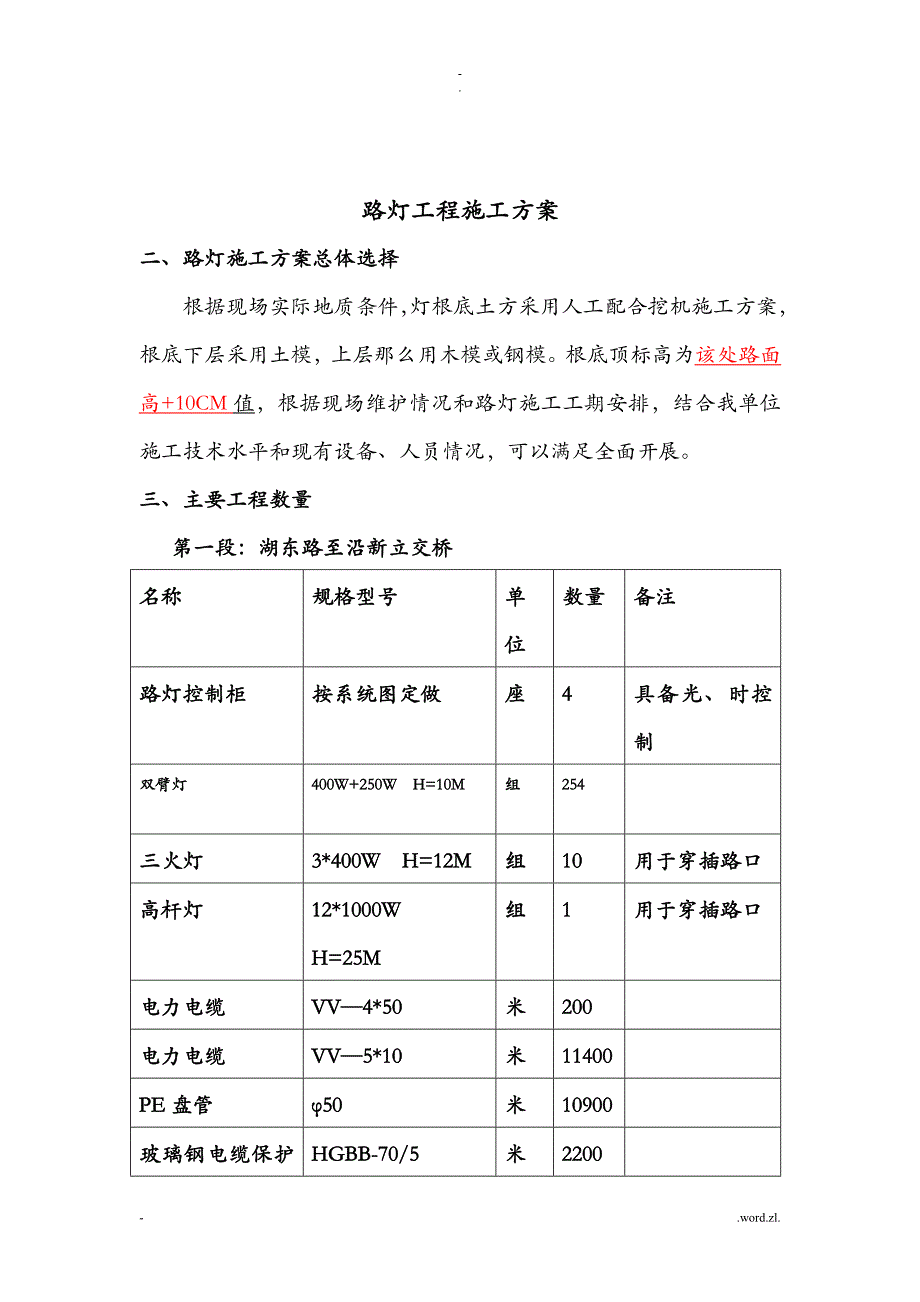 道路路灯工程施工组织设计_第2页