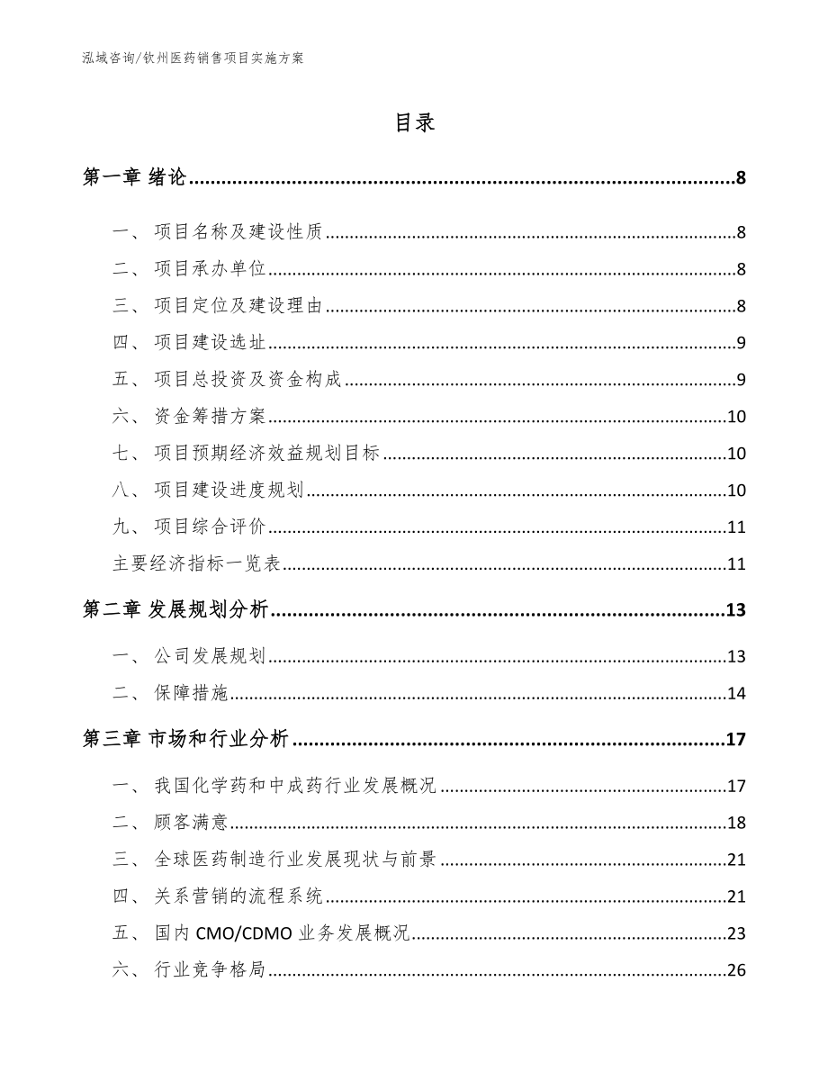 钦州医药销售项目实施方案（模板参考）_第2页