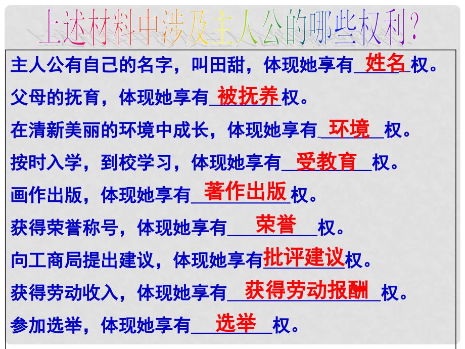 浙江省湖州市第四中学八年级历史 我们享有广泛的权利 新人教版_第4页