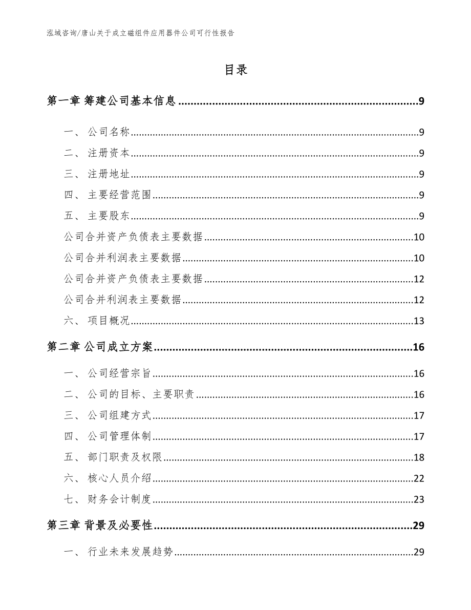 唐山关于成立磁组件应用器件公司可行性报告（范文模板）_第2页