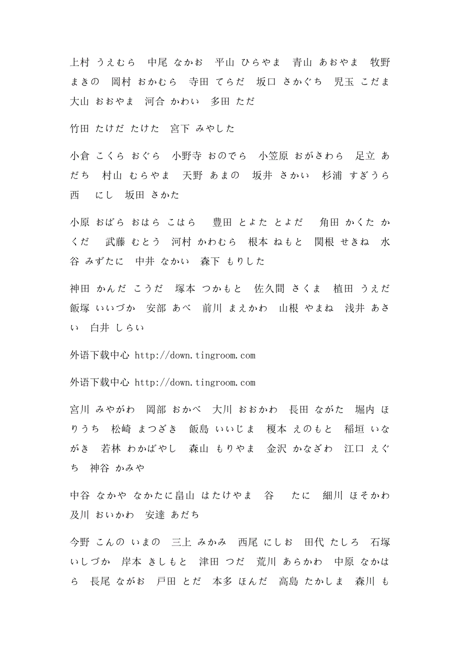 日本人姓氏日语发音_第4页