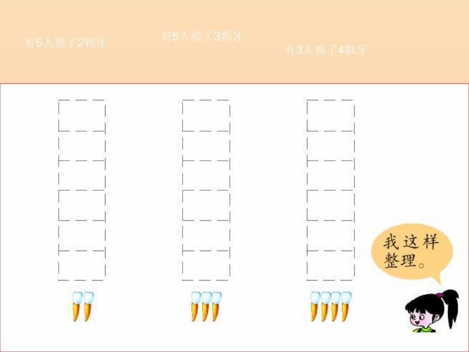 2019春一年级数学下册 第九单元《我换牙了 统计》课件7 青岛版六三制.ppt_第5页